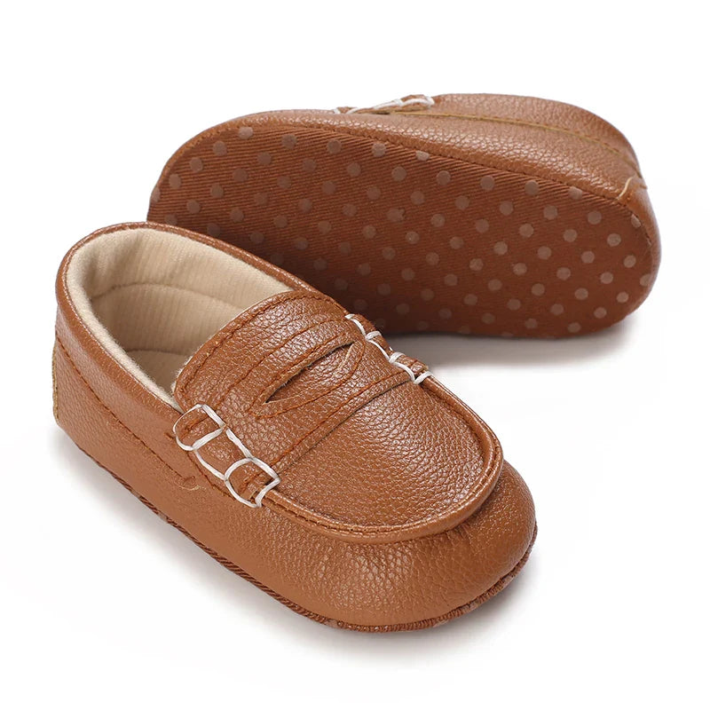 Autumn and Spring Brown Baby Sneakers for Boys 0-12 Months First Walking Shoes