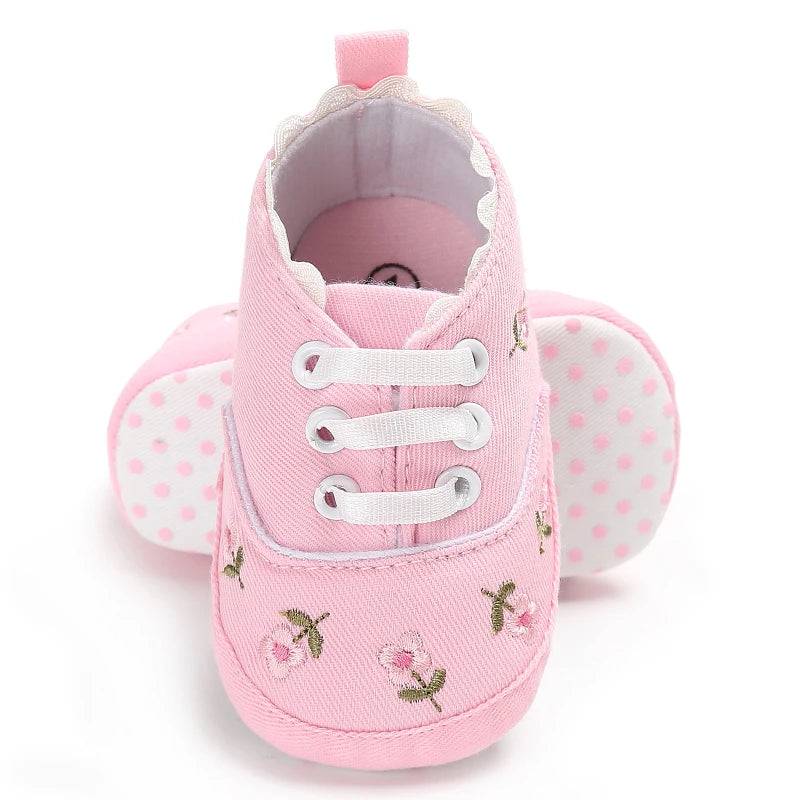 Fashionable Baby Girl Shoes Cute Classic Pink Theme Casual Flat Shoes Soft Sole Comfortable Lightweight Walking Shoes