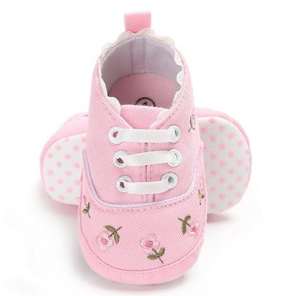 Fashionable Baby Girl Shoes Cute Classic Pink Theme Casual Flat Shoes Soft Sole Comfortable Lightweight Walking Shoes