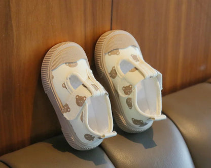 Square Mouth Boys/Girls' Casual Shoes Spring Cartoon Soft Sole Walking Shoes Boys/Girls Small Children Shoe TPR Sole Canvas Shoe