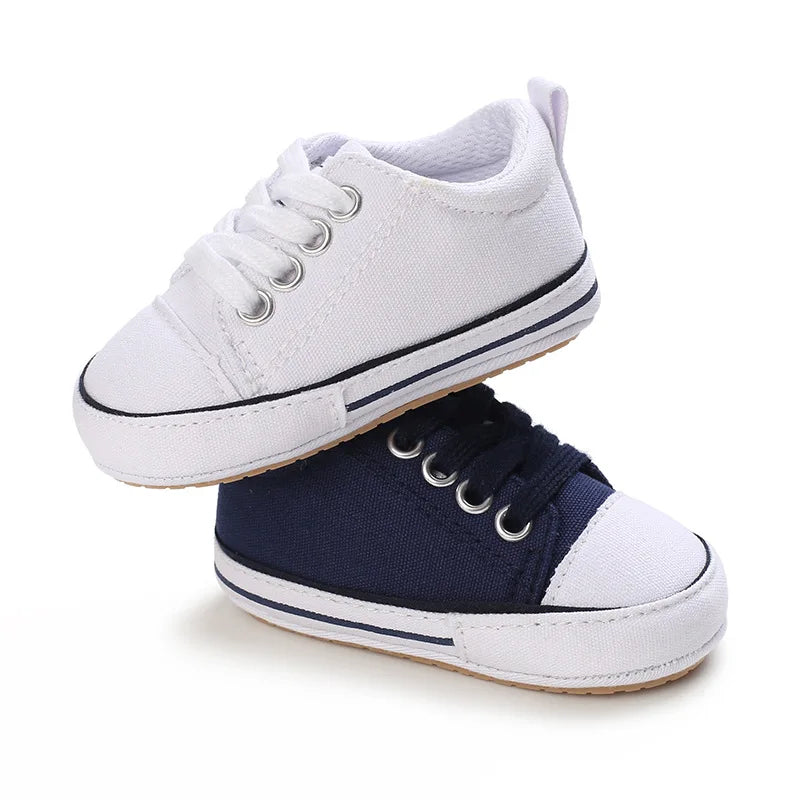 Baby Boys Girls Canvas Shoes Non-slip Rubber Sole Comfortable Soft Unisex Baby Basketball Shoes 0-18M (Available)