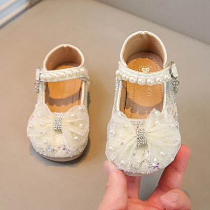 Big Girls Slides Girls Sandals Closed Toe Heels Wedding Party Shoes Sequins Bow For Toddler