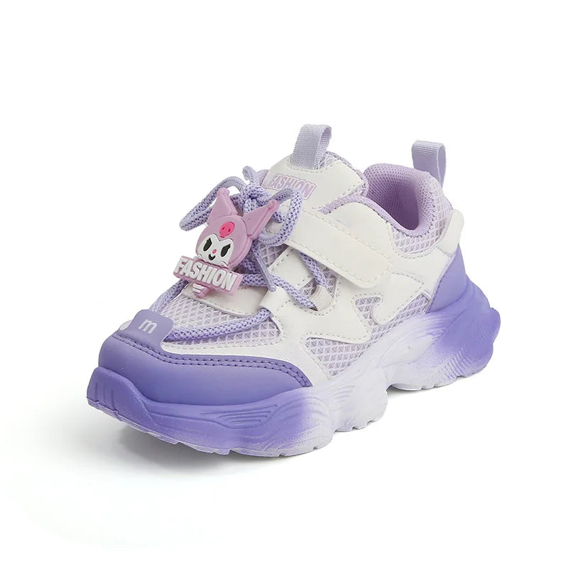 2026 Girls Kuromi Autumn New Board Shoes Sanrio Sports Dad Shoes Children Cartoon Kawaii Comfortable Breathable Casual Shoes