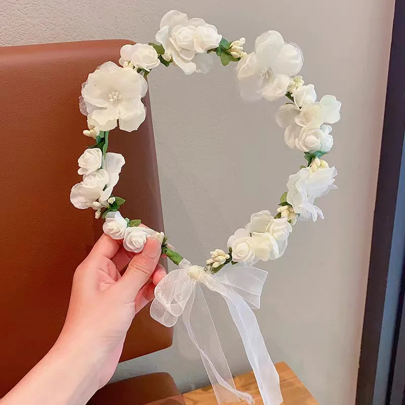 Sweet crowns for bouquets Headband For Kid  Forest Style Hairbands Girl butterfly flower crown Hair Band Flower headpiece
