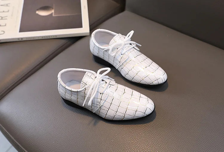 Boys Leather Shoes Kids Flats Causal Children's Wedding Shoes for Toddlers Black Fashion Student Non-slip for School Performance