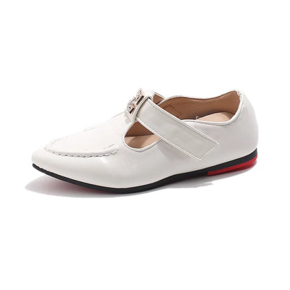 Fashion Girls' Shoes  Autumn New Kids Formal Pointed Leather Shoes Simple Versatile Girls' Rhinestone Casual Shoes Zapatos