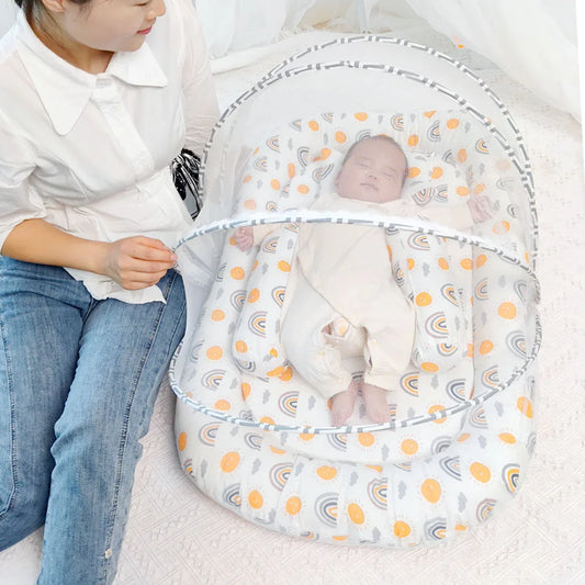 Multi-Function Travel Baby Nest Portable Baby Bed Crib Foldable Babynest Bassinet Infant Sleeping Children's Bed with Mosquito