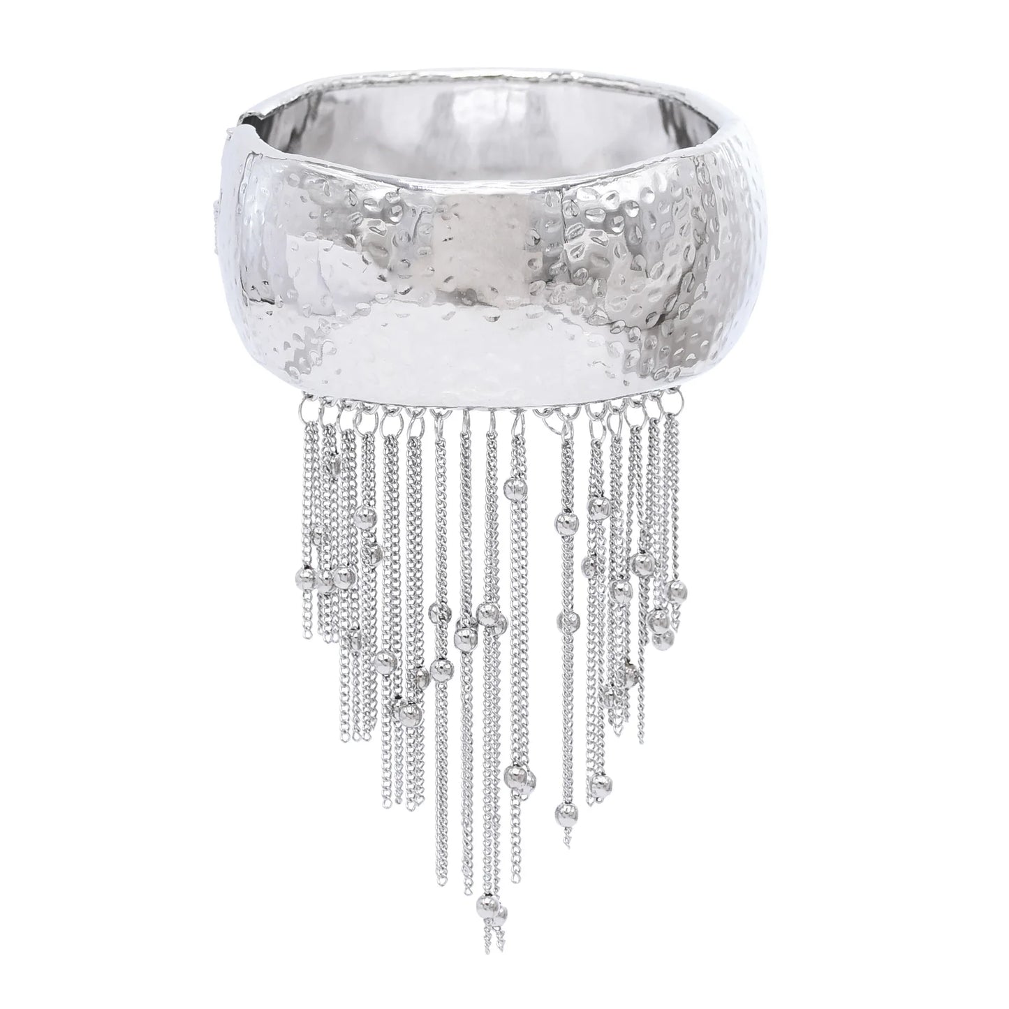 Trendy Simple Bead Chain Tassel Bracelet for Women New Hip Hop Rock Exaggerated Festival Party Wide Bracelet Jewelry Accessories