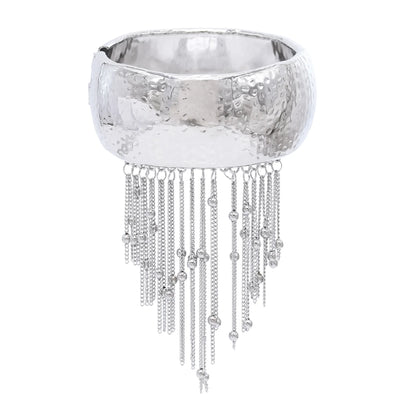 Trendy Simple Bead Chain Tassel Bracelet for Women New Hip Hop Rock Exaggerated Festival Party Wide Bracelet Jewelry Accessories