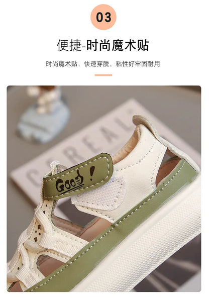 Summer New Children's Sandals Soft Bottom Non slip Boy Sandals Fashion Girls' Beach Shoes Punch Out Girls' Shoes Boy Casual Shoe