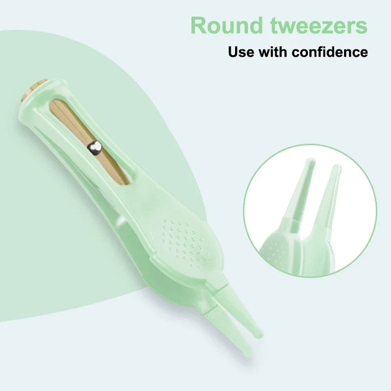 Baby Ear Cleaner Tweezer Soft Ear Picks LED Flash Light Ear Wax Curette Picker Ear Cleaning Tool Ear Wax Dig Removal Earpick Set