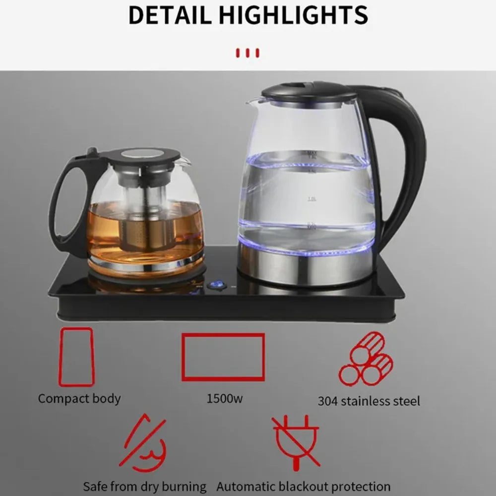 Glass Electric Kettle Cordless Water Boiler Fast Boiling BPA-Free Tea Kettle for Home Office Health Use