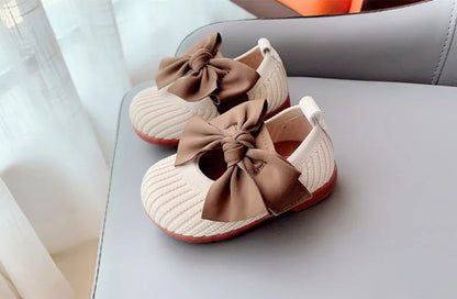 Hot﻿ Kawaii Casual Shoe Children S Shoes Autumn Girls Leather Shoes Bow Square Toe 1 Year Old Baby Soft Sole Walking