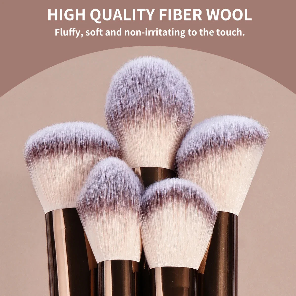 MAANGE 15 Piece Makeup Brush Set with 13 synthetic brushes and 2 air cushion puffs