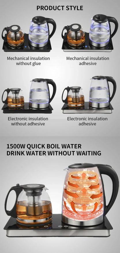 Glass Electric Kettle Cordless Water Boiler Fast Boiling BPA-Free Tea Kettle for Home Office Health Use