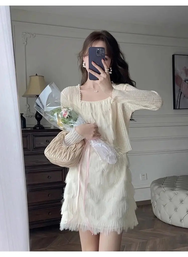 Fringed Dress 2025 Summer Beach Holiday Style A Fringed Women's Suspender Dress