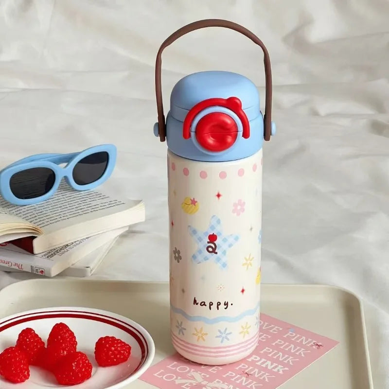 Bouncing Thermos Bottle 316 Food Grade Student Water Cup Portable New Product for Girls Anti Drop Cup As A Souvenir