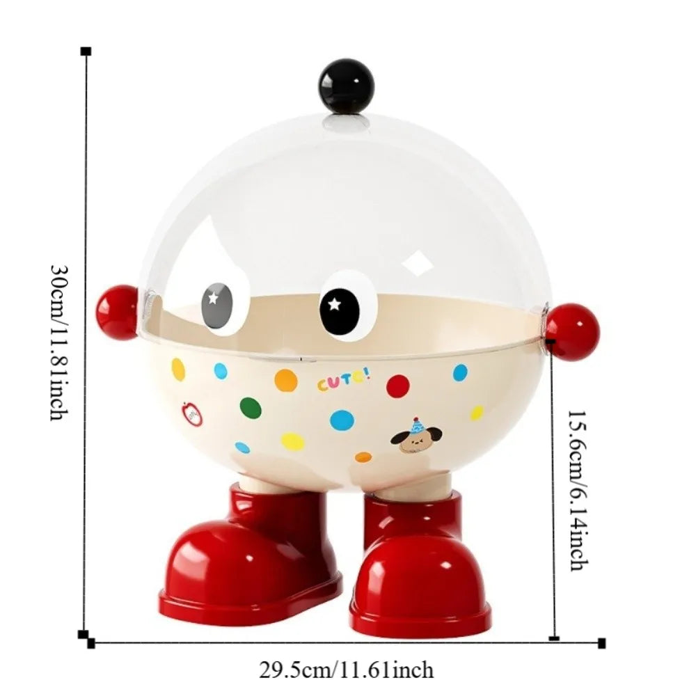 Large Capacity Snack Fruit Plate High Foot Design Thickened Kitchen Dish Rack Cartoon Plastic Tea Table Plate Party Serving