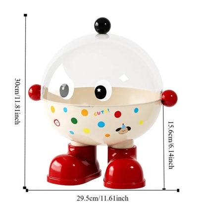 Large Capacity Snack Fruit Plate High Foot Design Thickened Kitchen Dish Rack Cartoon Plastic Tea Table Plate Party Serving