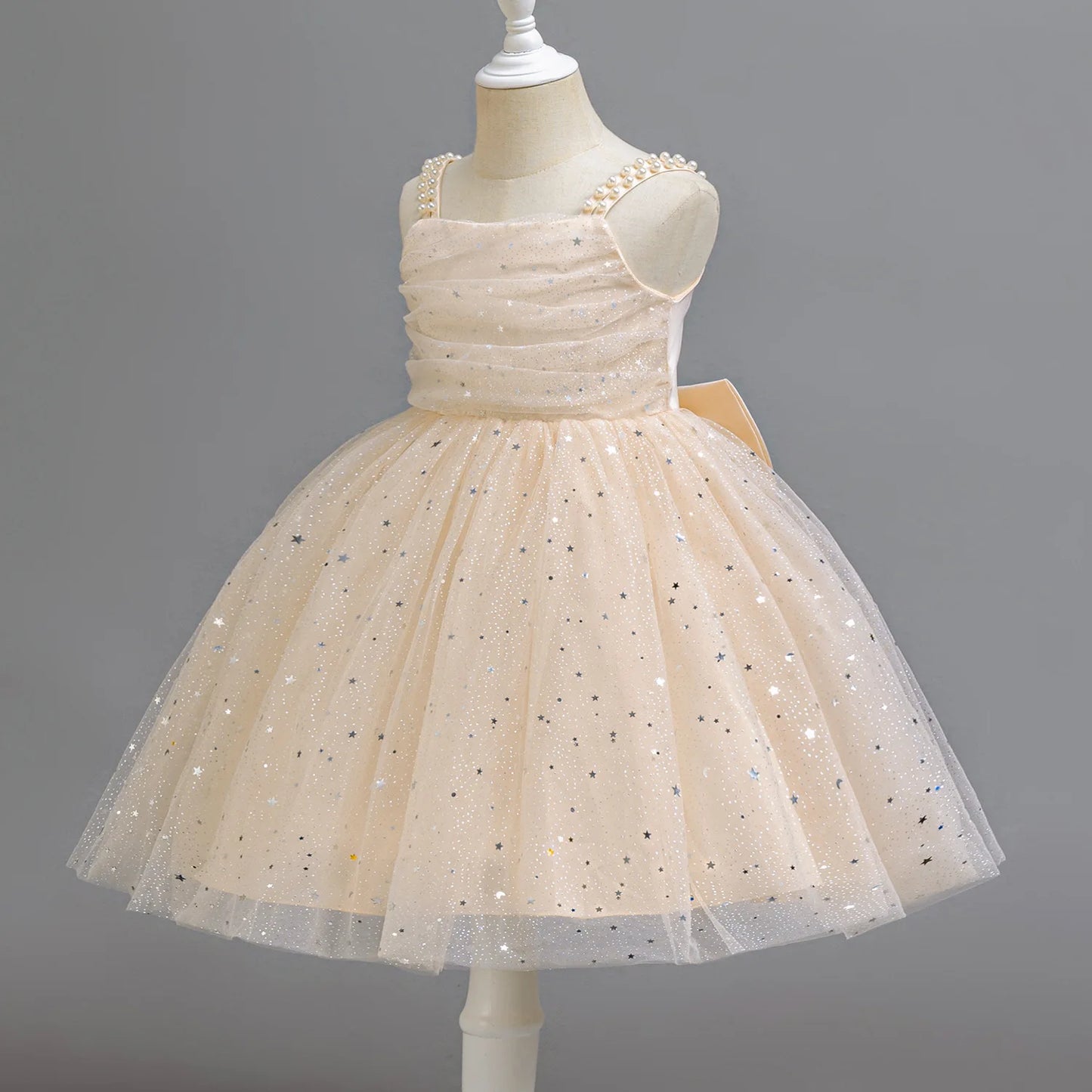 Baby Girl Lace Dresses Sparkling Weddings Pink Dress Elegant Princess Party Tutu Toddler Kids Birthday Baptism Formal Ball Gowns