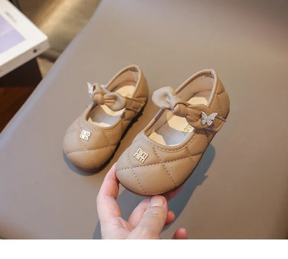 Toddler Little Girl Mary Jane Dress Shoes Ballet Flats for Kids Girl Party School Shoes Bowknot Princess Shoes 21-30