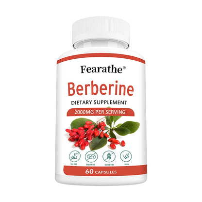 Berberine Capsules 2000mg  - Cardiovascular and Digestive Health,Balance Liver Health Digestion,Non-GMO