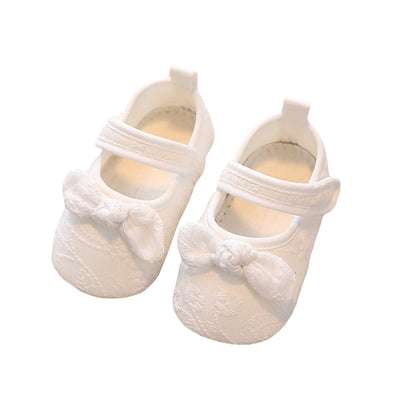 Baby Girls Shoes Non-Slip Soft Soled Lace Bowknot Flats Toddler Girls First Walker Spring Autumn Princess Shoes