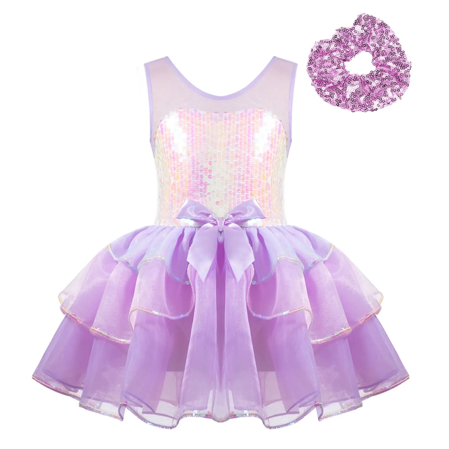 Kids Girls Fairy Party Princess Dress Ballet Dance Dress Sleeveless Mesh Splice Gymnastics Leotard Tutu Dress Ballroom Dancewear