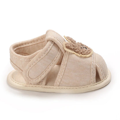 Summer Baby Walking Shoes Baby Shoes Male Sandals Female Cute Cartoon Breathable Shoes Soft Sole Non slip Shoes Headband