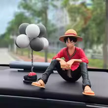 One Piece Luffy Dashboard Figure made from durable PVC for car dashboard decoration, office desk display, and anime collection