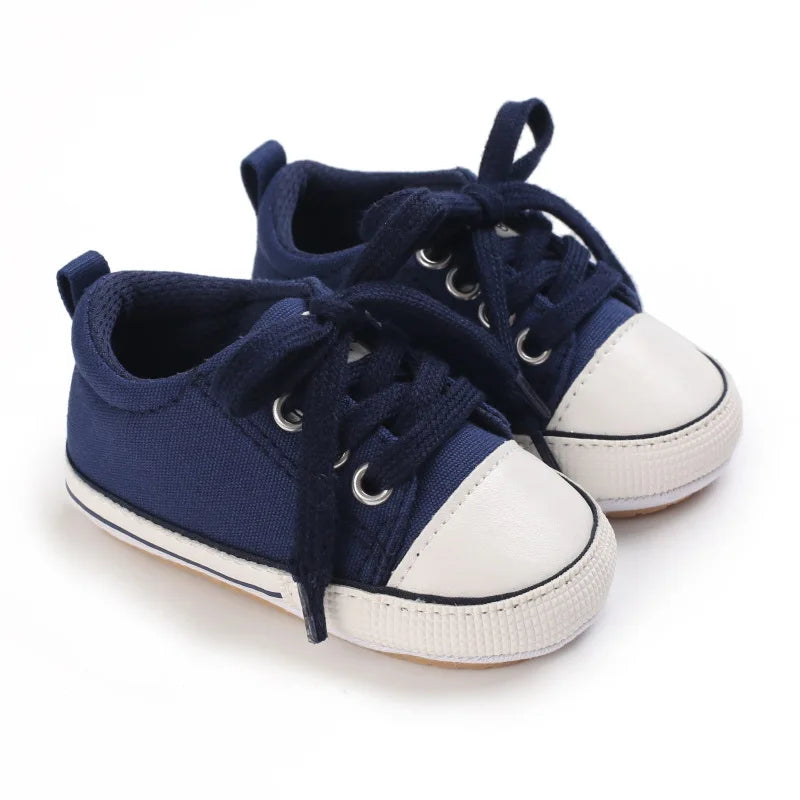 Baby Boys Girls Canvas Shoes Non-slip Rubber Sole Comfortable Soft Unisex Baby Basketball Shoes 0-18M (Available)