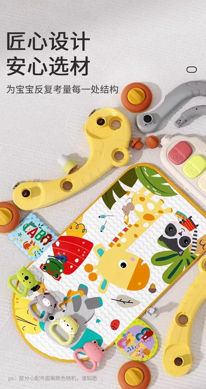 Baby Activity Gym with Kick Piano, 7-in-1 Play Mat, Walker & Rattles - Educational Toy for Infants Newborn to Toddlers 2 Years