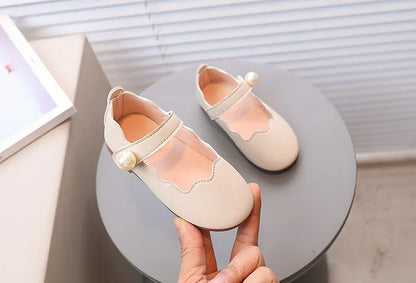 Girls Black Leather Shoes for Wedding Party Back To School Flats Kids Mary Janes Simple Classic Soft Anti-skid Kids Casual Shoes