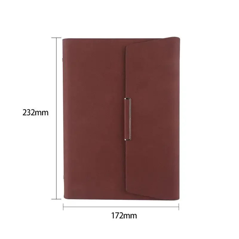 A5 Binder Refillable Planner Faux Leather Notebook Journal with Card Pen Holder Outdoor Journal Planner Agenda DIY Birthday Gift