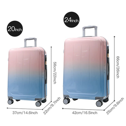 20/24 Inch Luggage Password Case Large Capacity Fashion Gradient Suitcase Universal Wheel
