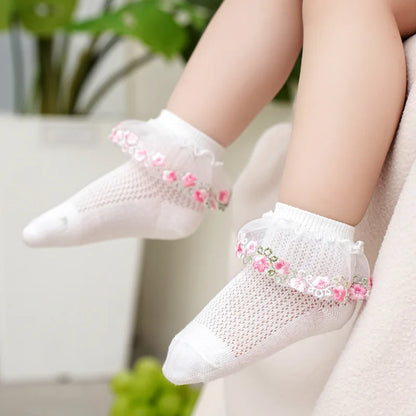 New Children's Socks With Lace Princess Girls Frilly Sock Soft Infant Baby Socken White Socks For Kids 0-10Years High Quality