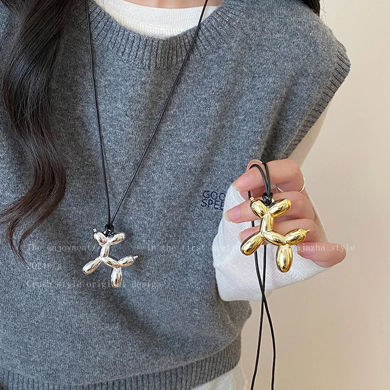 New Irregular Pendant Necklace for Women Exquisite Simple Rope Chain Long Necklace Adjustable Casual Versatile Accessories Gifts