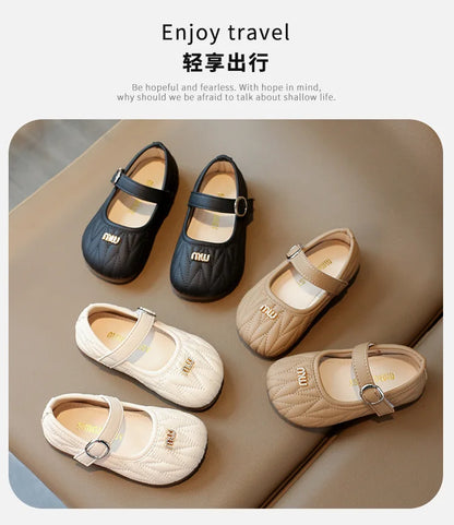 Spring Autumn New Single Shoes Shallow Mouth Bean Shoes Women's Baby Soft Women's Children's Leather Shoes