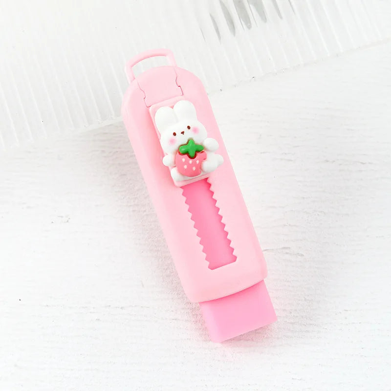 1Pcs Creative Push-pull Cartoon Eraser Macaron Colored Eraser Telescopic Kawaii Children's Pencil Eraser Student Stationery