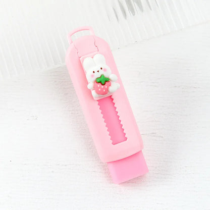 1Pcs Creative Push-pull Cartoon Eraser Macaron Colored Eraser Telescopic Kawaii Children's Pencil Eraser Student Stationery