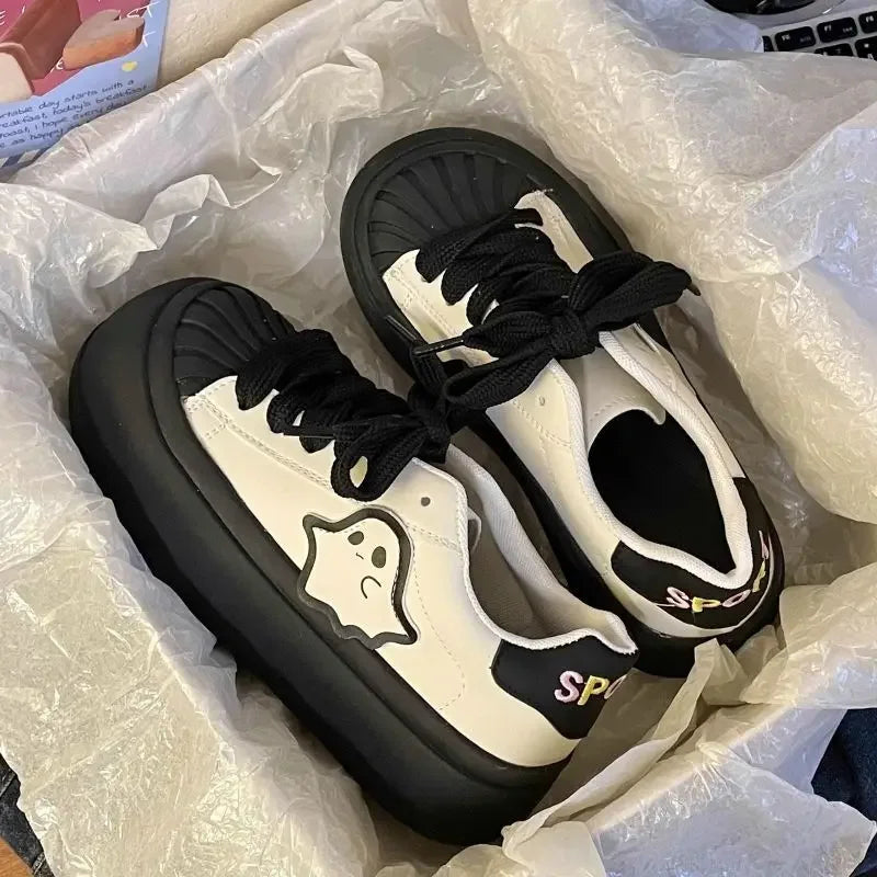 Shoes for Women High on Platform Round Toe Woman Footwear Trends 2025 Comfortable and Elegant Walking Aesthetic Vulcanized Shoe