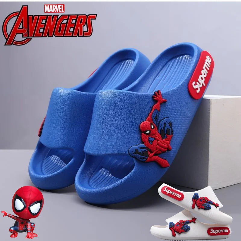 Anime peripheralsMarvel cartoon Spider-Man children's home anti-slip sandals New flip-flop boys soft-soled beach sandals EVA (Available)