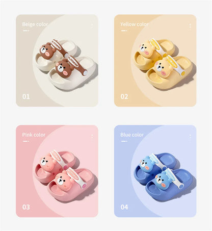 Newborn Baby Slippers Kids Shoes Summer Cute Animal Cartoon Bear Boys Girls Infant Child Comfortable Non-slip Sandals Kids Shoes