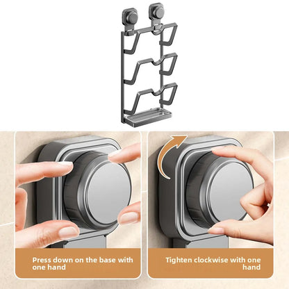 2Layers/3Layers Suction Cup Pot Lid Rack Cookware Storage Carbon Steel Pot Lids Holder Shelf Wall Mounted Space Saving