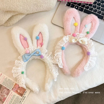 Easter Headband Cartoon-Inspired Party Props Hairband Lolita Cosplay Headwear Playful Rabbit Ear Headband For Themed Parties