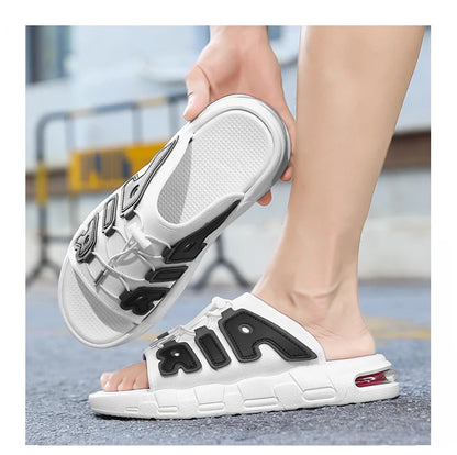 Fashion Luxury Men Slides Designer Platform Men's Cushion Slippers High quality Brand Slides For Man Beach Outdoor Sandals Men