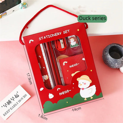 5/6pcs Stationery Sets Boys Girls Kids Learning Gift Box Pencil Notebook Ruler Eraser Set School Students Teacher Reward Gift