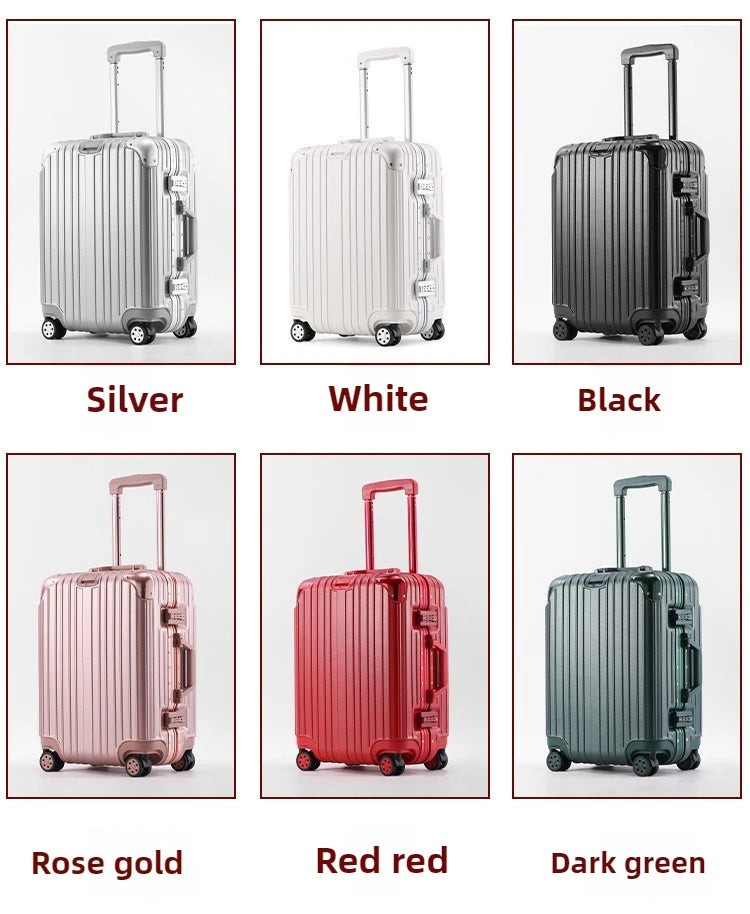 Magnesium Aluminum Alloy Luggage Set, 20" Carry-On & 28" Travel Suitcase with TSA Lock, Lightweight Durable