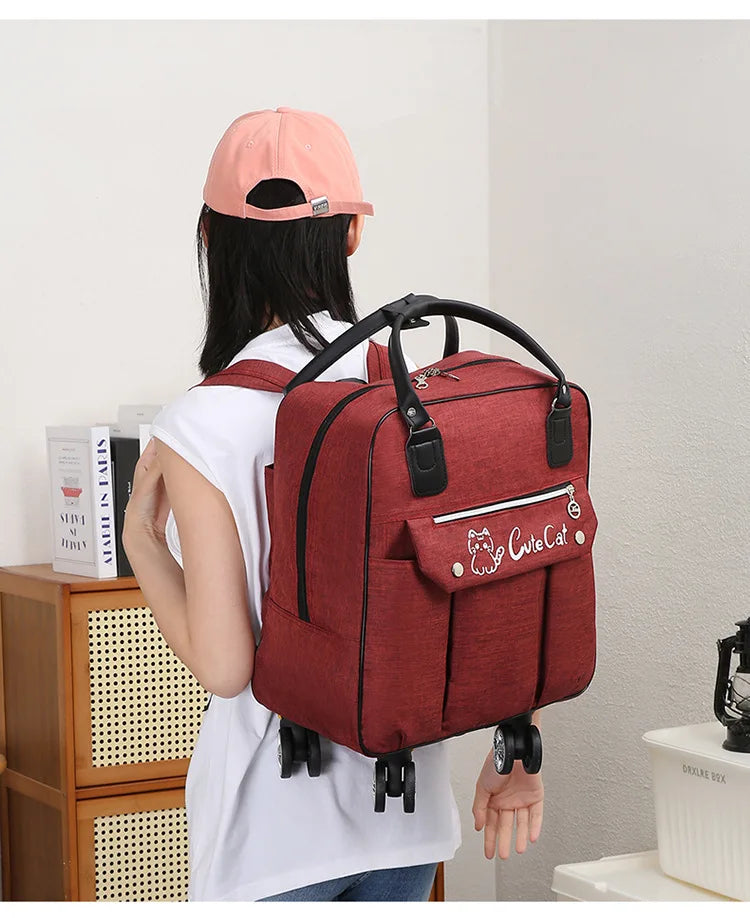 Portable Travel Luggage Bags 4 Wheels Big Capacity Unisex Trolly Travel Duffels Men New Rolling Suitcase Women Wheel Travel Bags