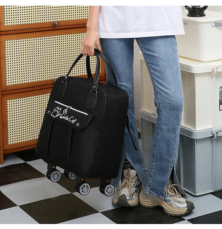 Portable Travel Luggage Bags 4 Wheels Big Capacity Unisex Trolly Travel Duffels Men New Rolling Suitcase Women Wheel Travel Bags